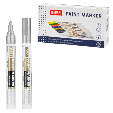 PAINT MARKER | Marker olejowy | okrągła końcówka | srebrny