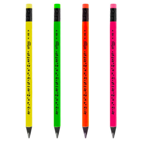 FLUO | ołówek grafitowy | trójkątny | z gumką | jumbo