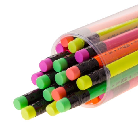 FLUO | ołówek grafitowy | trójkątny | z gumką | jumbo