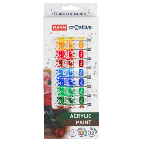 FARBY AKRYLOWE | 12 kolorów | 12 ml
