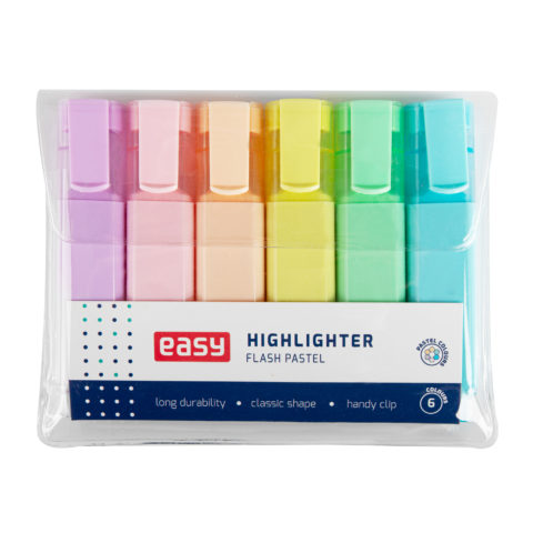 Zakreślacz mix kolorów  4 mm | 6 kol. – Easy Flash Pastel (929851)