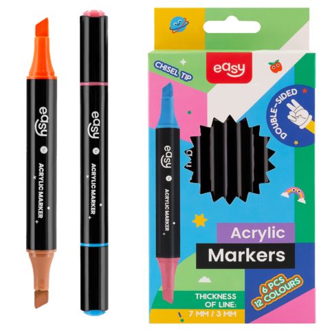 ACRYLIC MARKER | double-sided | 12 colors