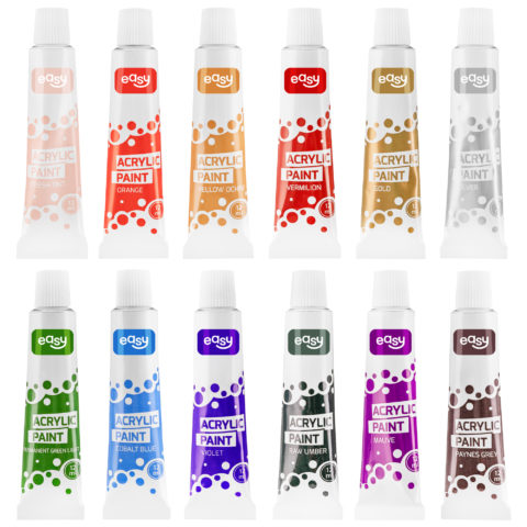 FARBY AKRYLOWE | 24 kolory | 12 ml